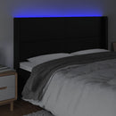 vidaXL fekete műbőr LED-es fejtámla 183x16x118/128 cm