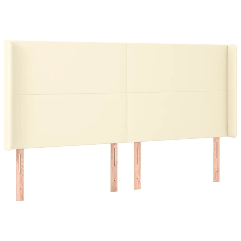 vidaXL krémszínű műbőr LED-es fejtámla 183x16x118/128 cm