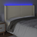 vidaXL krémszínű műbőr LED-es fejtámla 183x16x118/128 cm