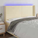 vidaXL krémszínű műbőr LED-es fejtámla 183x16x118/128 cm