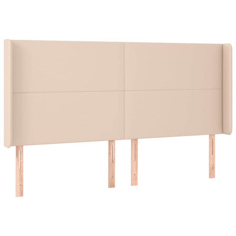 vidaXL cappuccino műbőr LED-es fejtámla 183x16x118/128 cm