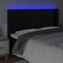 vidaXL fekete műbőr LED-es fejtámla 203x16x118/128 cm