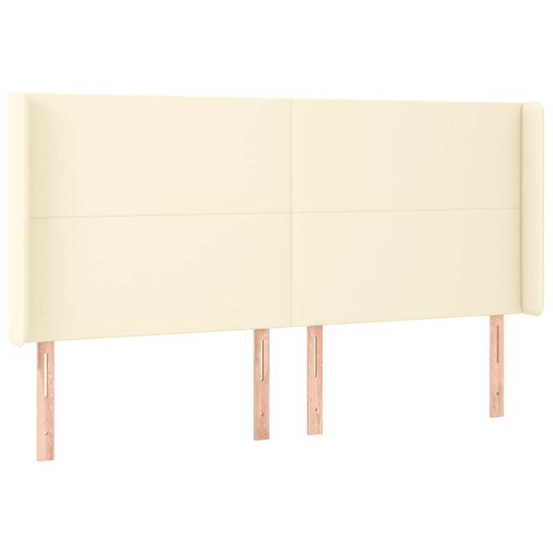 vidaXL krémszínű műbőr LED-es fejtámla 203x16x118/128 cm