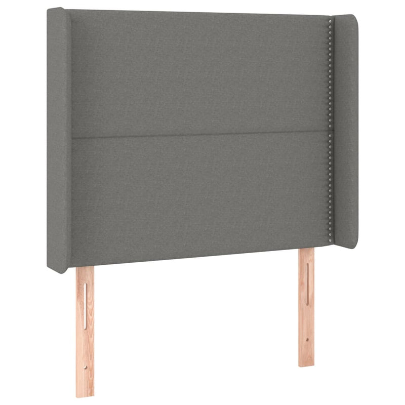 vidaXL sötétszürke szövet LED-es fejtámla 83x16x118/128 cm