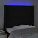 vidaXL fekete szövet LED-es fejtámla 83x16x118/128 cm