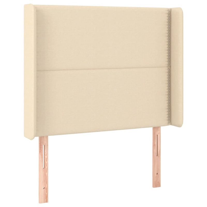 vidaXL krémszínű szövet LED-es fejtámla 83x16x118/128 cm