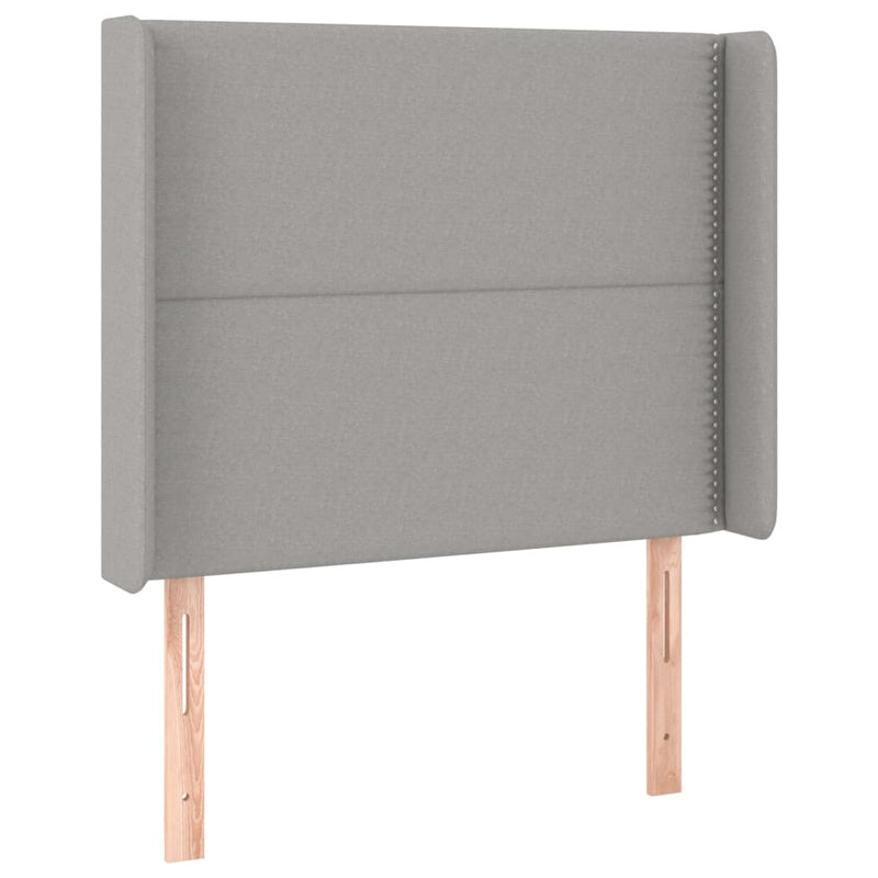 vidaXL világosszürke szövet LED-es fejtámla 93x16x118/128 cm