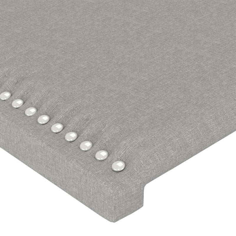 vidaXL világosszürke szövet LED-es fejtámla 93x16x118/128 cm