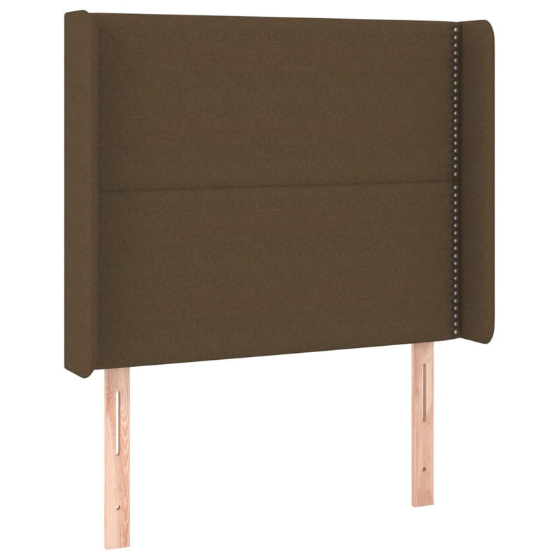 vidaXL sötétbarna szövet LED-es fejtámla 93x16x118/128 cm