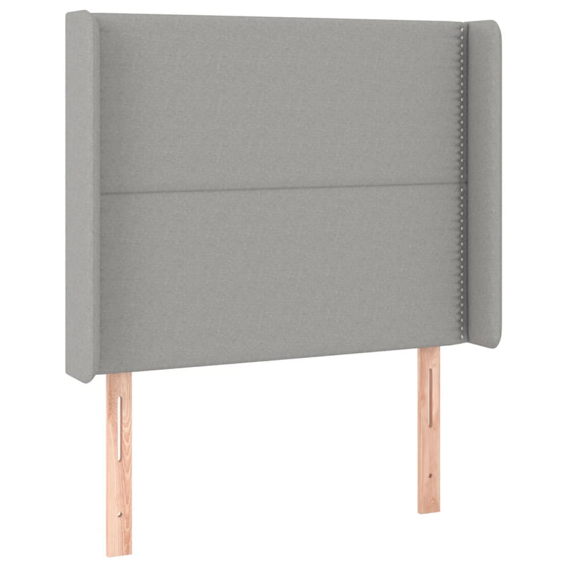 vidaXL világosszürke szövet LED-es fejtámla 103x16x118/128 cm