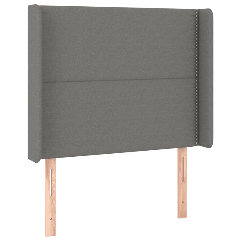 vidaXL sötétszürke szövet LED-es fejtámla 103x16x118/128 cm