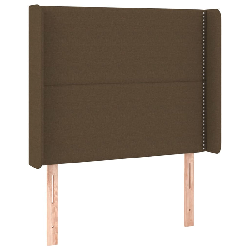 vidaXL sötétbarna szövet LED-es fejtámla 103x16x118/128 cm