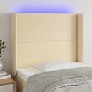 vidaXL krémszínű szövet LED-es fejtámla 103x16x118/128 cm