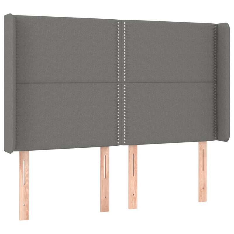 vidaXL sötétszürke szövet LED-es fejtámla 147x16x118/128 cm