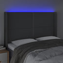 vidaXL sötétszürke szövet LED-es fejtámla 147x16x118/128 cm
