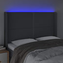 vidaXL sötétszürke szövet LED-es fejtámla 147x16x118/128 cm