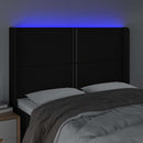 vidaXL fekete szövet LED-es fejtámla 147x16x118/128 cm