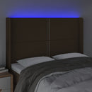 vidaXL sötétbarna szövet LED-es fejtámla 147x16x118/128 cm