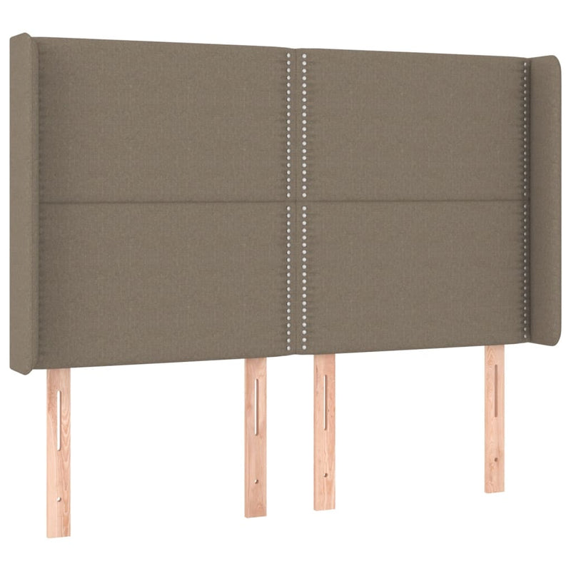 vidaXL tópszínű szövet LED-es fejtámla 147x16x118/128 cm