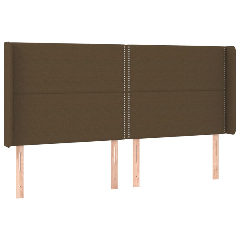 vidaXL sötétbarna szövet LED-es fejtámla 163x16x118/128 cm