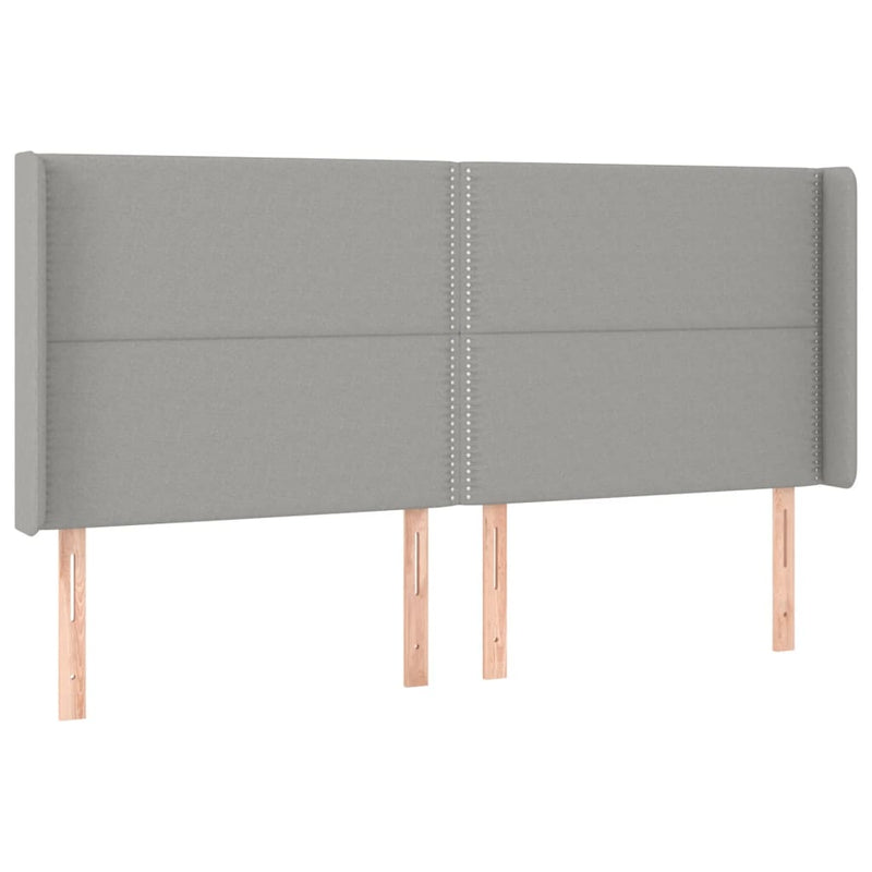 vidaXL világosszürke szövet LED-es fejtámla 183x16x118/128 cm