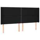 vidaXL fekete szövet LED-es fejtámla 183x16x118/128 cm
