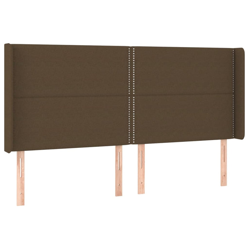 vidaXL sötétbarna szövet LED-es fejtámla 183x16x118/128 cm