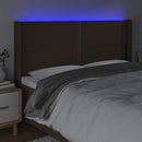 vidaXL sötétbarna szövet LED-es fejtámla 183x16x118/128 cm