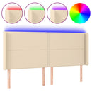vidaXL krémszínű szövet LED-es fejtámla 183x16x118/128 cm