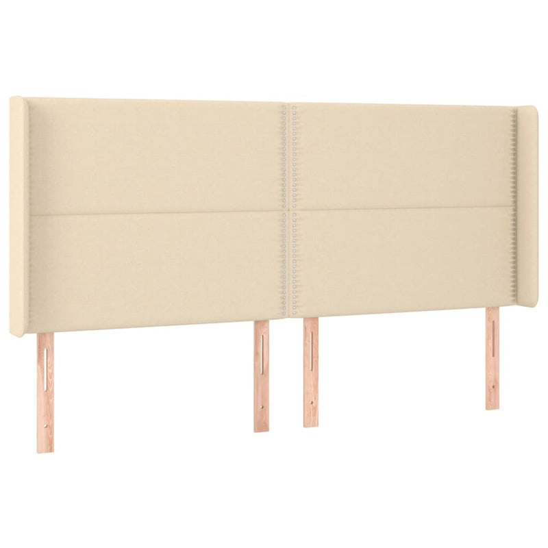 vidaXL krémszínű szövet LED-es fejtámla 183x16x118/128 cm