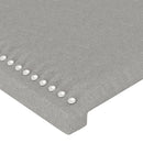 vidaXL világosszürke szövet LED-es fejtámla 203x16x118/128 cm