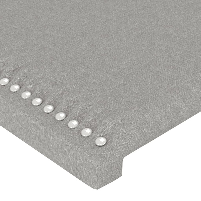 vidaXL világosszürke szövet LED-es fejtámla 203x16x118/128 cm
