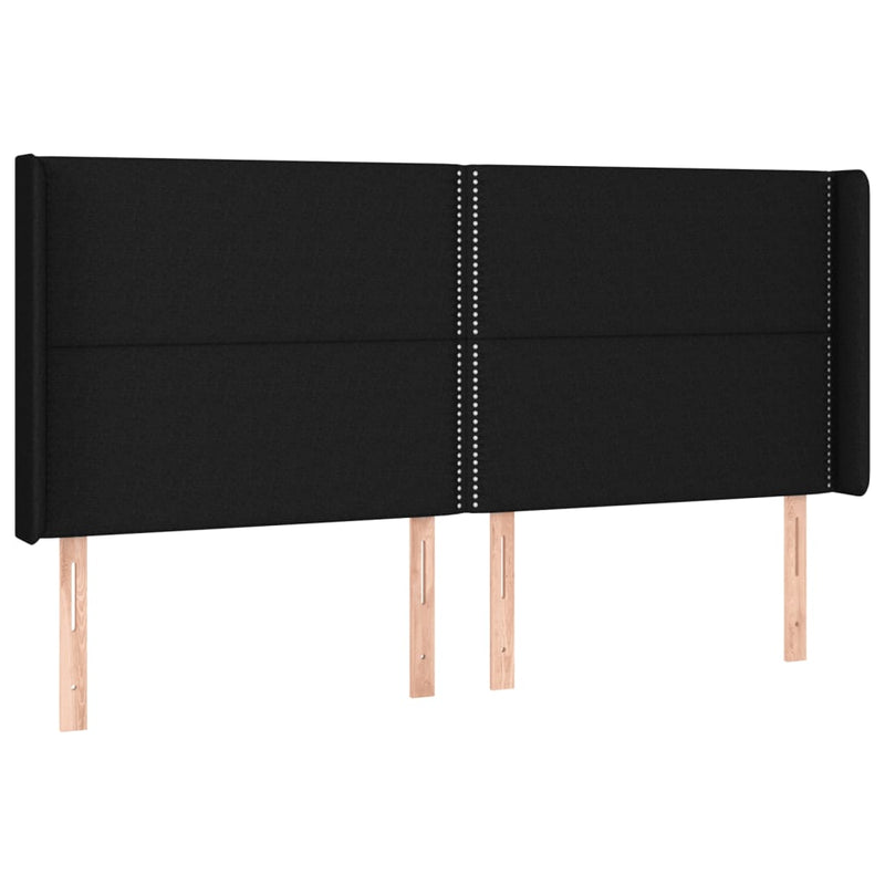 vidaXL fekete szövet LED-es fejtámla 203x16x118/128 cm
