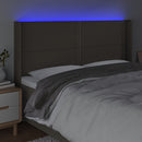 vidaXL tópszínű szövet LED-es fejtámla 203x16x118/128 cm