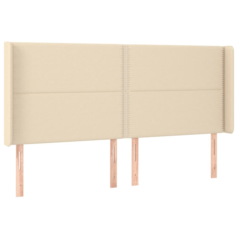 vidaXL krémszínű szövet LED-es fejtámla 203x16x118/128 cm