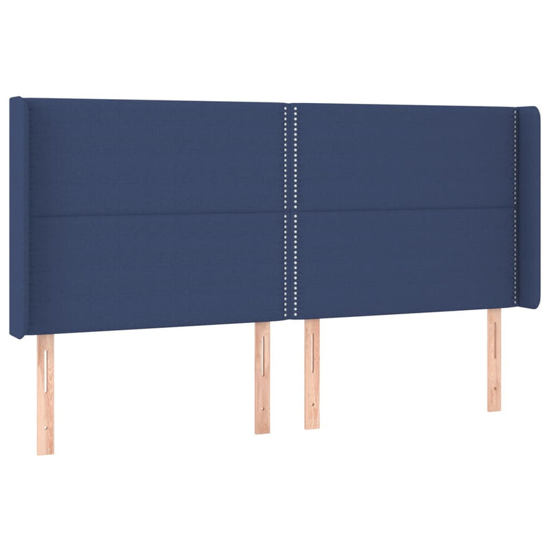 vidaXL kék szövet LED-es fejtámla 203x16x118/128 cm