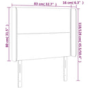 vidaXL sötétkék bársony LED-es fejtámla 83x16x118/128 cm