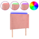 vidaXL rózsaszín bársony LED-es fejtámla 83x16x118/128 cm