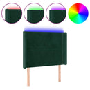 vidaXL sötétzöld bársony LED-es fejtámla 93x16x118/128 cm