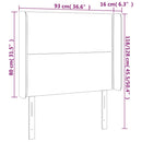 vidaXL sötétzöld bársony LED-es fejtámla 93x16x118/128 cm