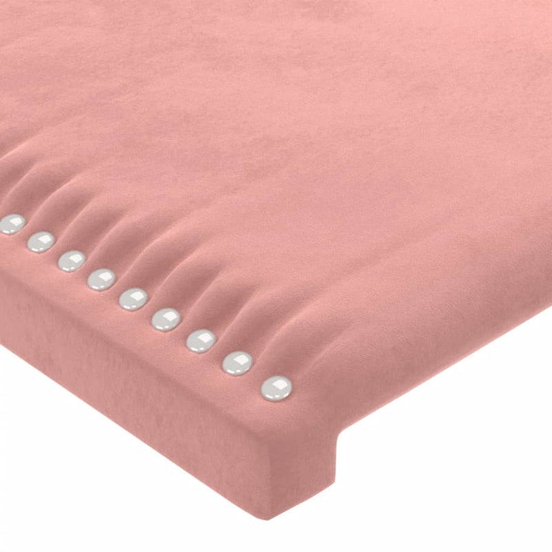 vidaXL rózsaszín bársony LED-es fejtámla 93x16x118/128 cm