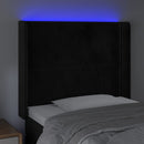vidaXL fekete bársony LED-es fejtámla 103x16x118/128 cm