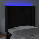 vidaXL fekete bársony LED-es fejtámla 103x16x118/128 cm