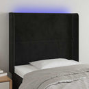 vidaXL fekete bársony LED-es fejtámla 103x16x118/128 cm