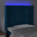 vidaXL sötétkék bársony LED-es fejtámla 103x16x118/128 cm
