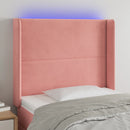 vidaXL rózsaszín bársony LED-es fejtámla 103x16x118/128 cm