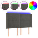 vidaXL sötétszürke bársony LED-es fejtámla 147x16x118/128 cm
