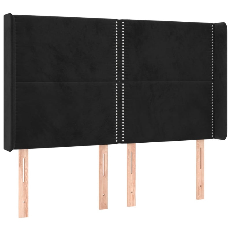 vidaXL fekete bársony LED-es fejtámla 147x16x118/128 cm
