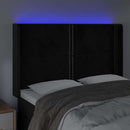 vidaXL fekete bársony LED-es fejtámla 147x16x118/128 cm