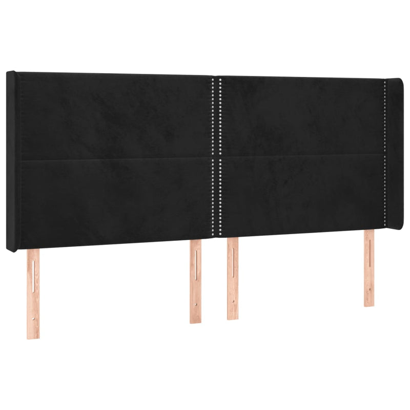 vidaXL fekete bársony LED-es fejtámla 163x16x118/128 cm